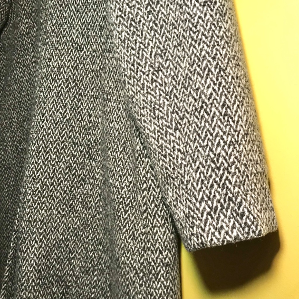 Mackintosh Vintage Wool Tweed Coat EcoChic Overcoat Gray Black Women’s Size 12 - Picture 10 of 16